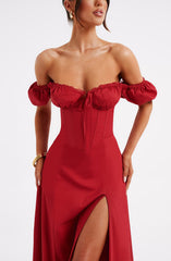 Courtney Midi Dress - Red Dress Babyboo Fashion Premium Exclusive Design