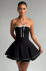 Juno Mini Dress - Black/White Dress Babyboo Fashion Premium Exclusive Design