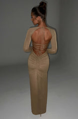 Nadia Maxi Dress - Gold Sparkle Dress Babyboo Fashion Premium Exclusive Design