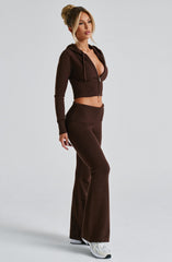 Portia Knit Hoodie - Chocolate Tops Babyboo Fashion Premium Exclusive Design