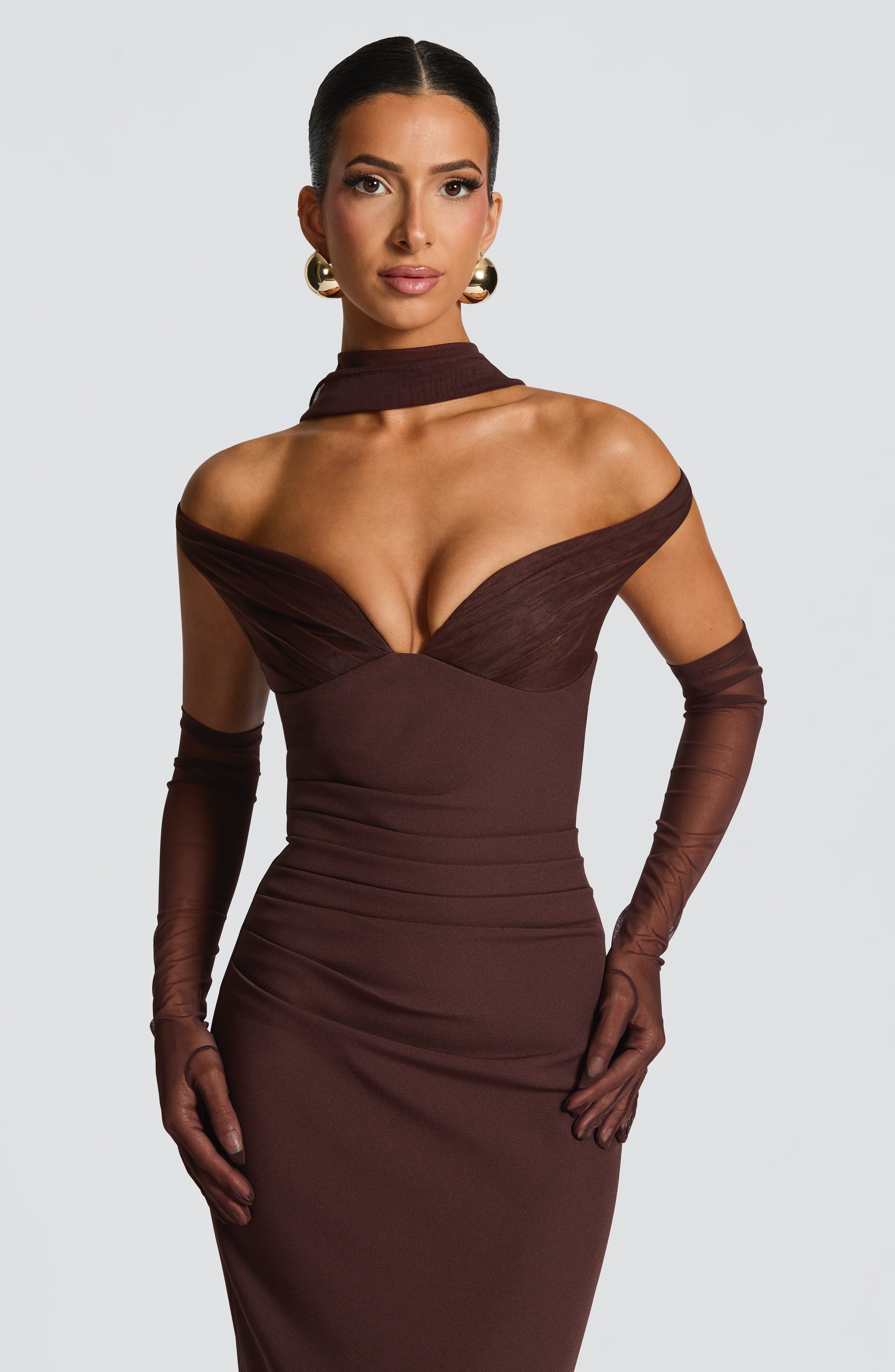 Abigail Maxi Dress - Plum Brown Dress Babyboo Fashion Premium Exclusive Design