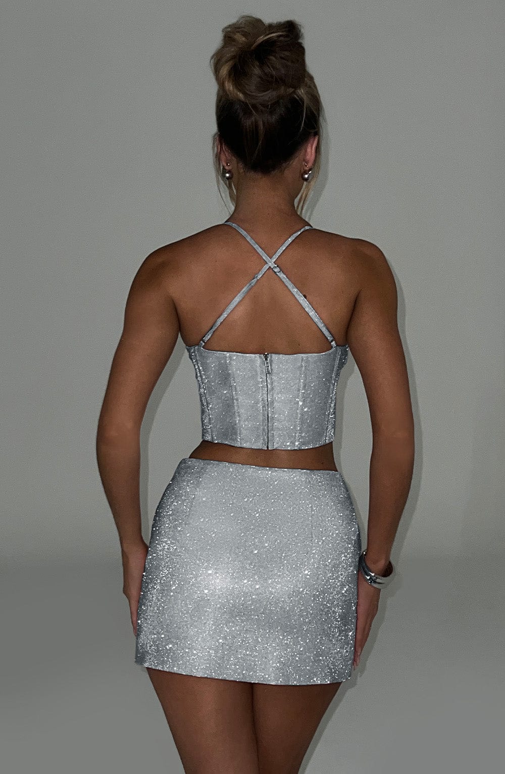 Amadae Corset - Silver Sparkle Tops Babyboo Fashion Premium Exclusive Design