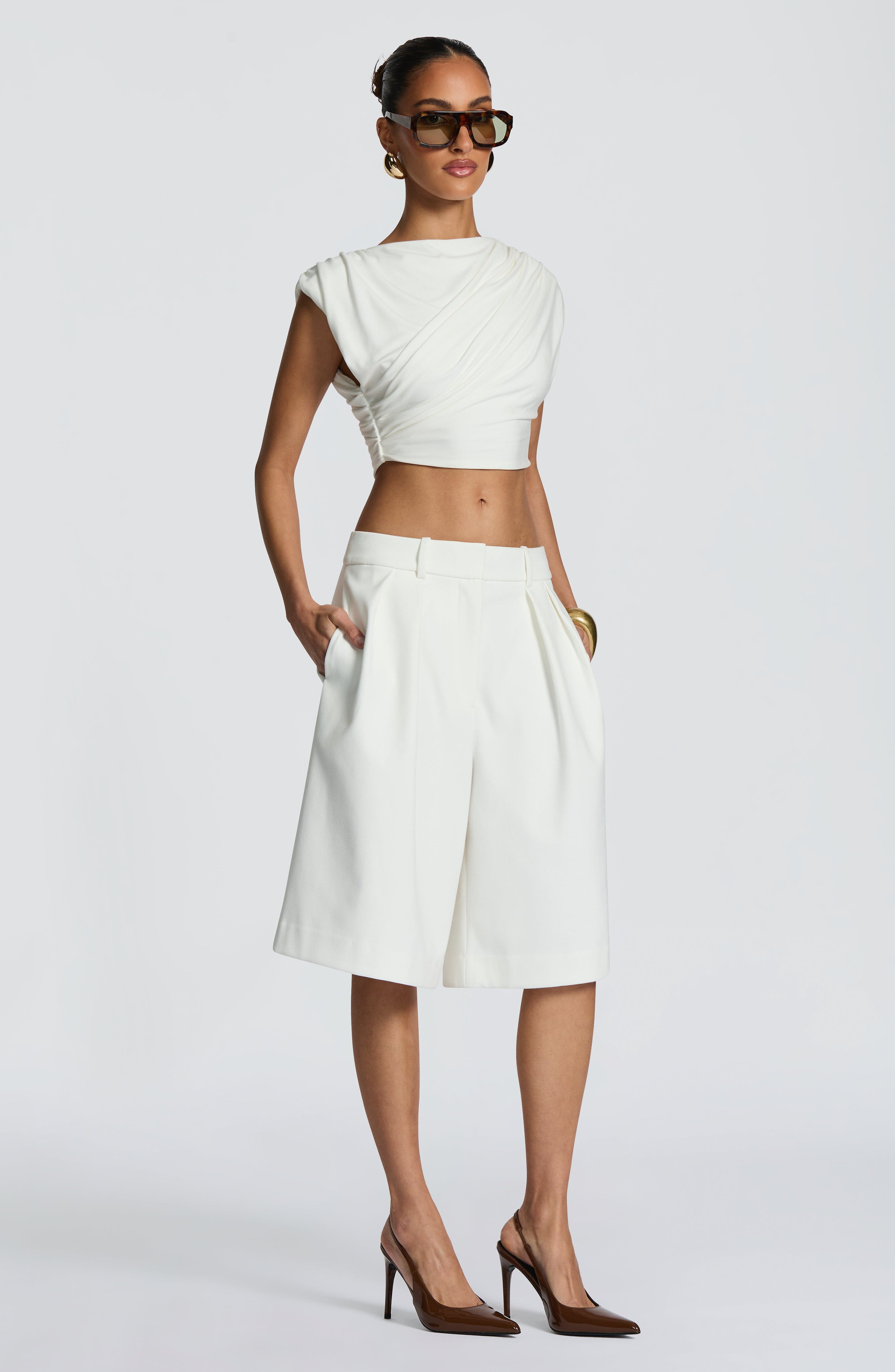 Ausra Bermuda Shorts - Ivory Shorts Babyboo Fashion Premium Exclusive Design