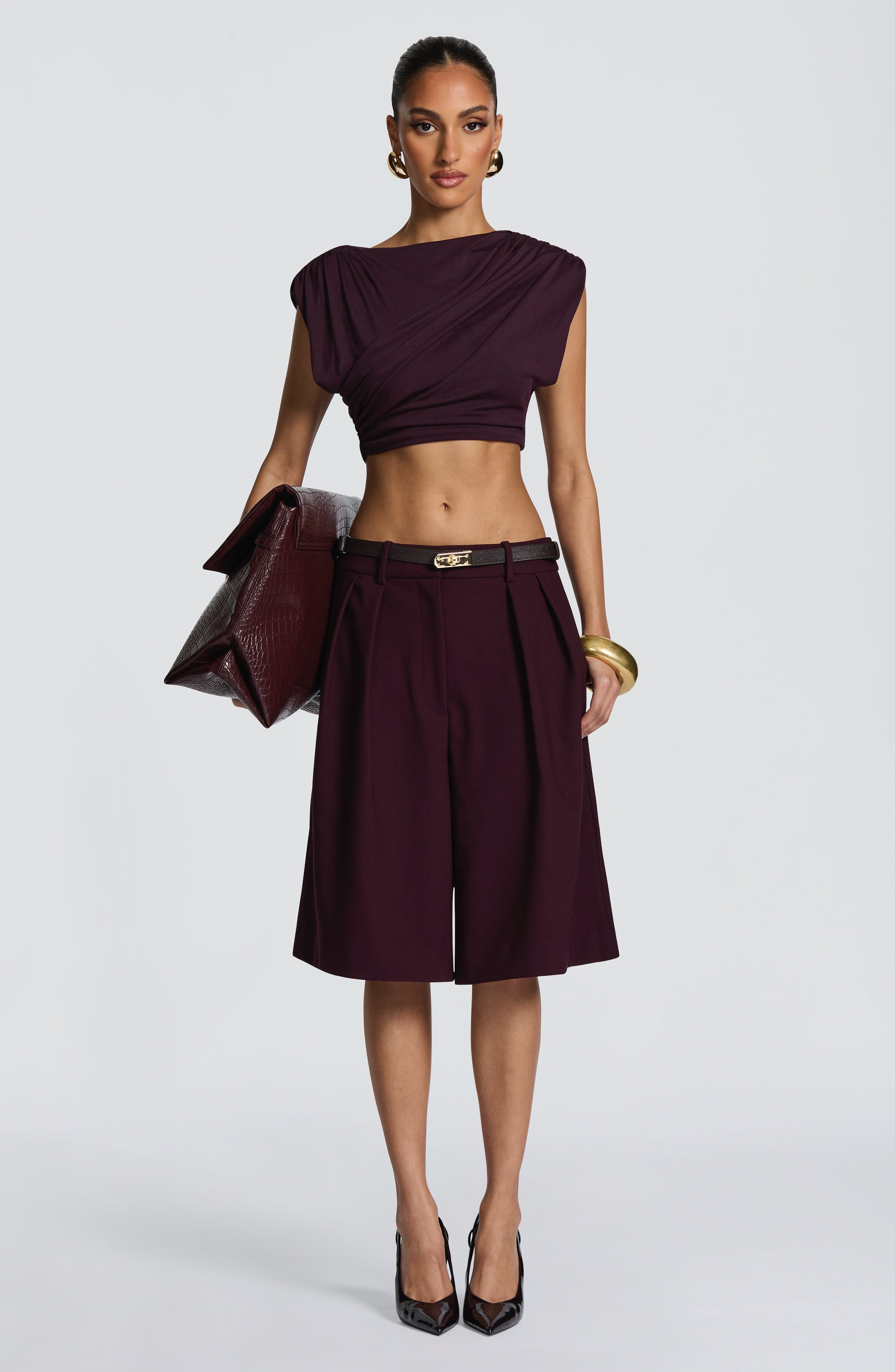 Ausra Bermuda Shorts - Plum Shorts Babyboo Fashion Premium Exclusive Design