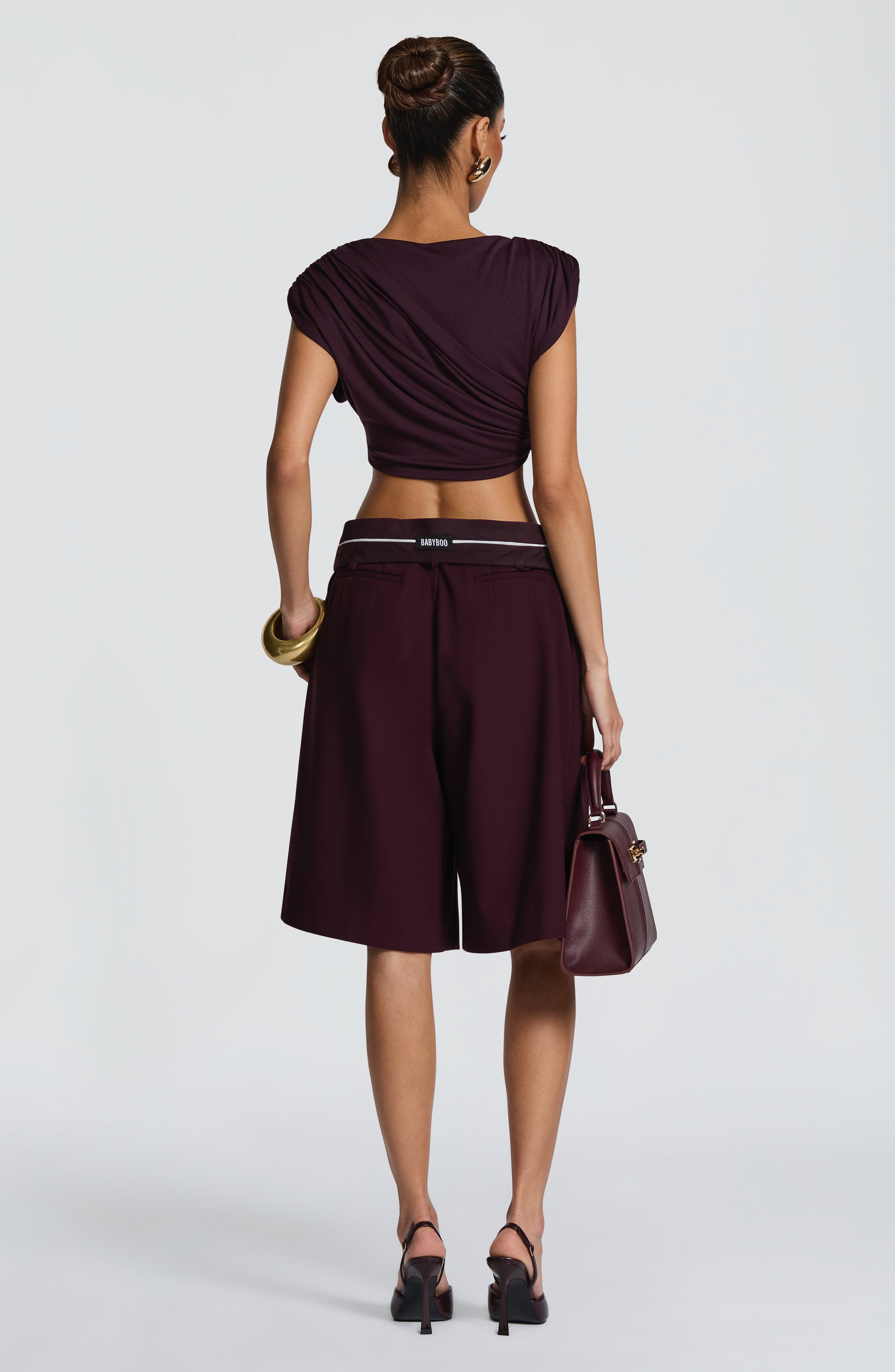 Ausra Bermuda Shorts - Plum Shorts Babyboo Fashion Premium Exclusive Design