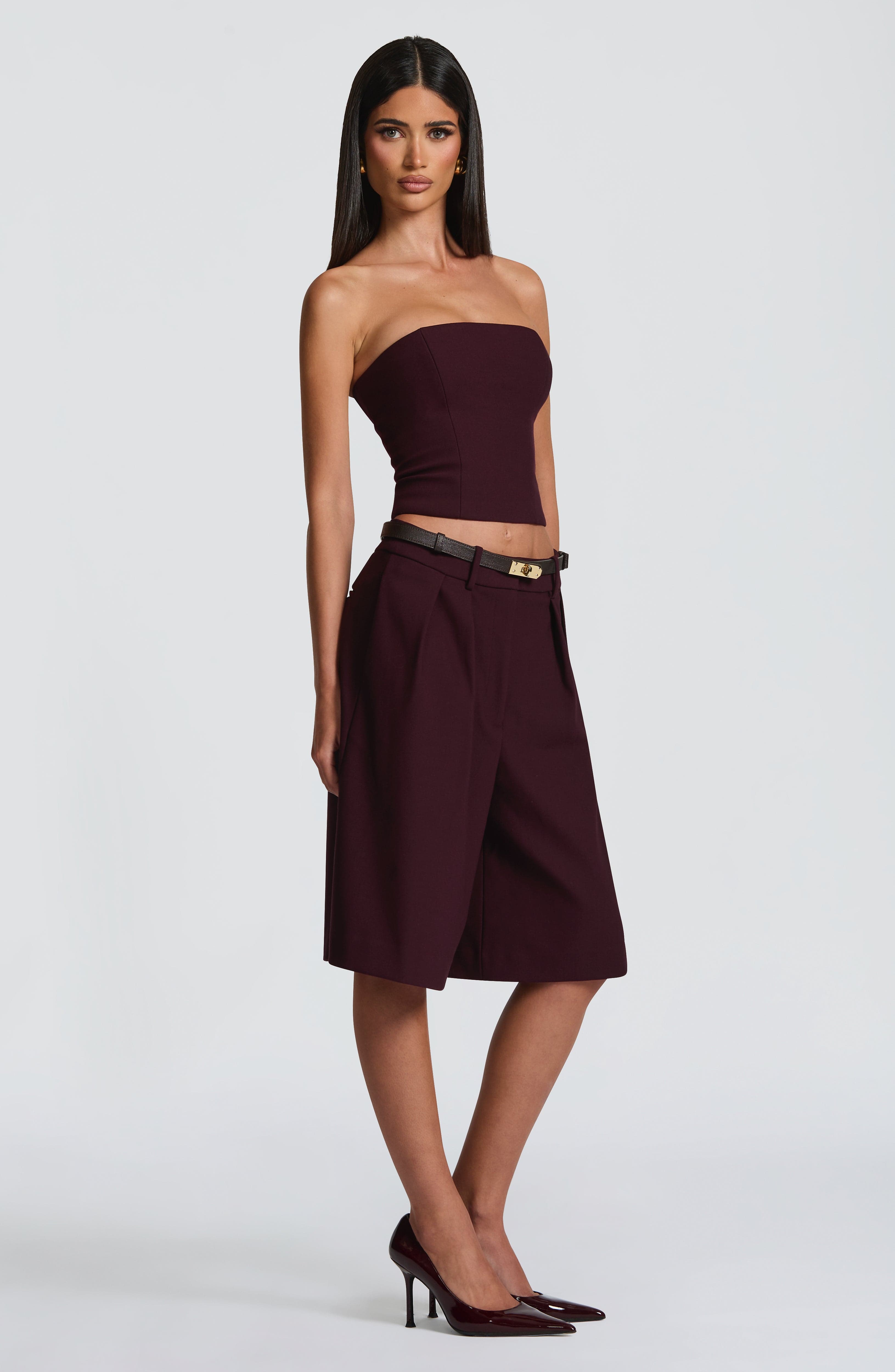 Ausra Bermuda Shorts - Plum Shorts Babyboo Fashion Premium Exclusive Design
