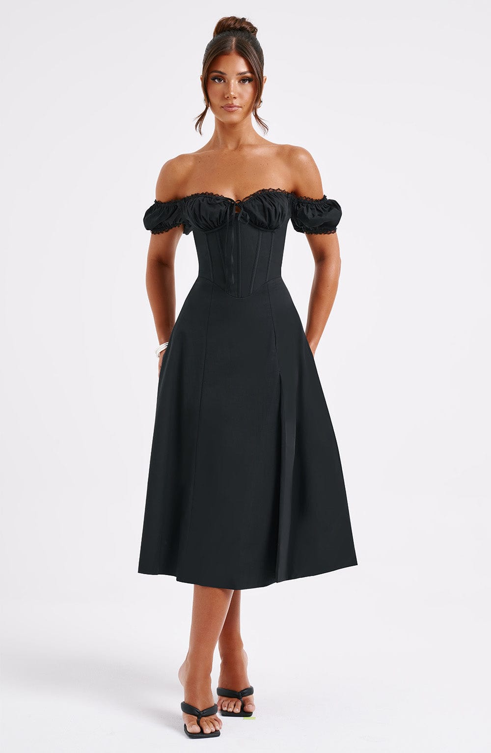 Courtney Midi Dress - Black Dress Babyboo Fashion Premium Exclusive Design