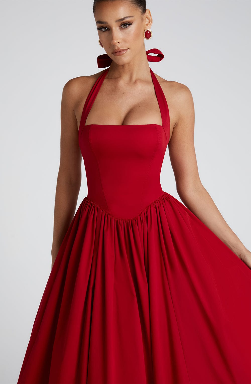Cressida Midi Dress - Red Dress Babyboo Fashion Premium Exclusive Design