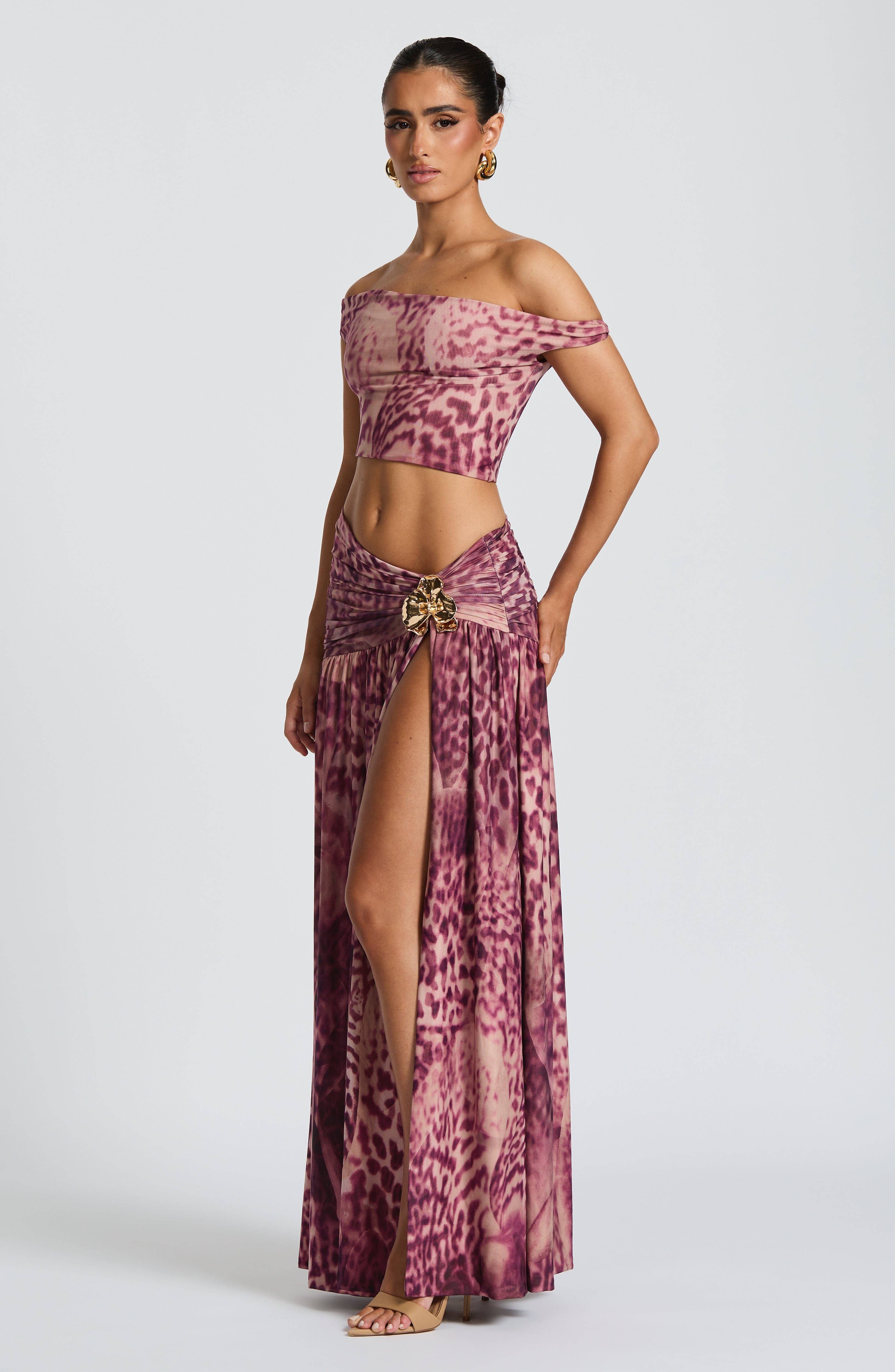Eva Top - Magenta Orchid Print Top Babyboo Fashion Premium Exclusive Design