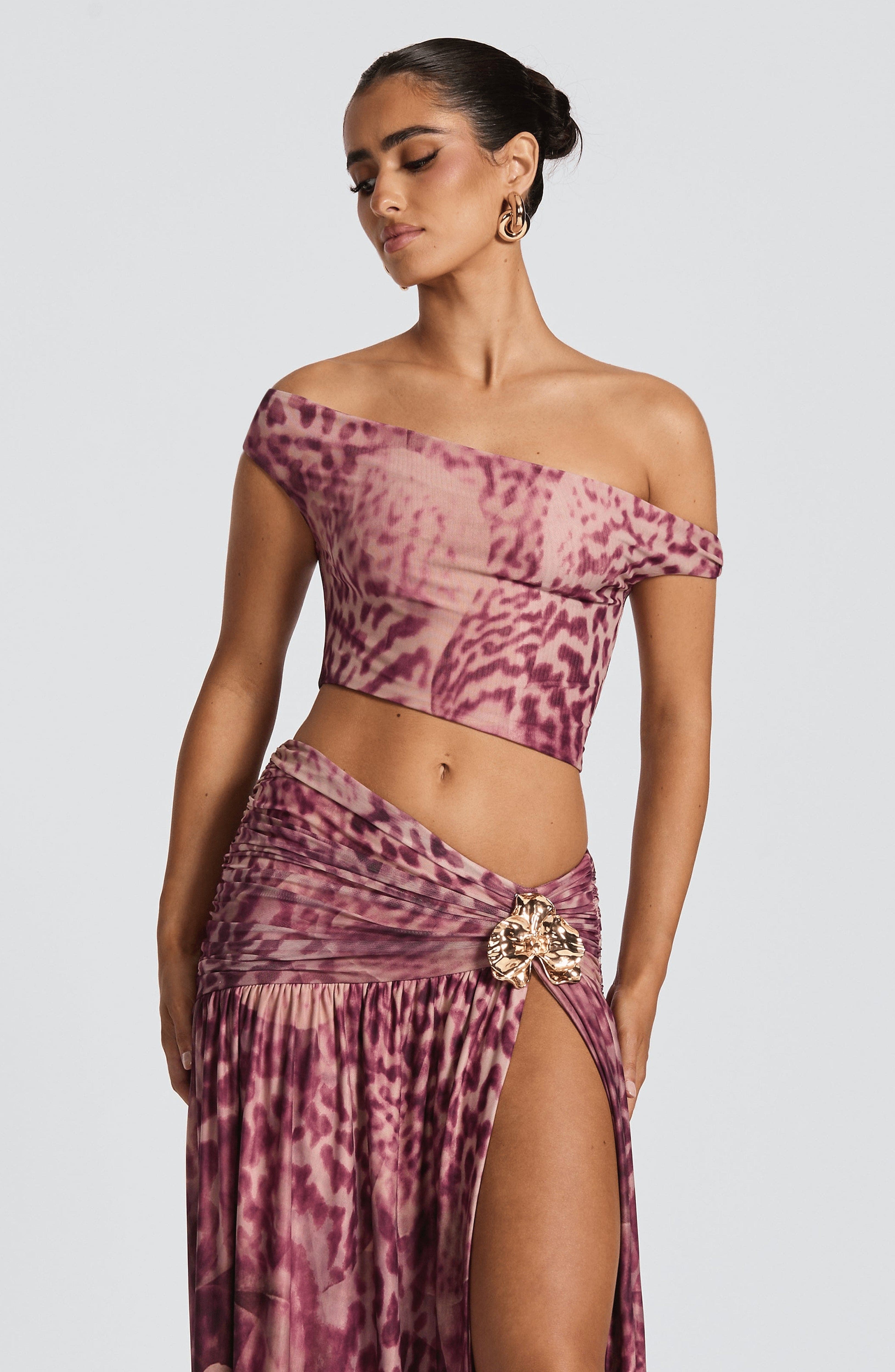 Eva Top - Magenta Orchid Print Top Babyboo Fashion Premium Exclusive Design