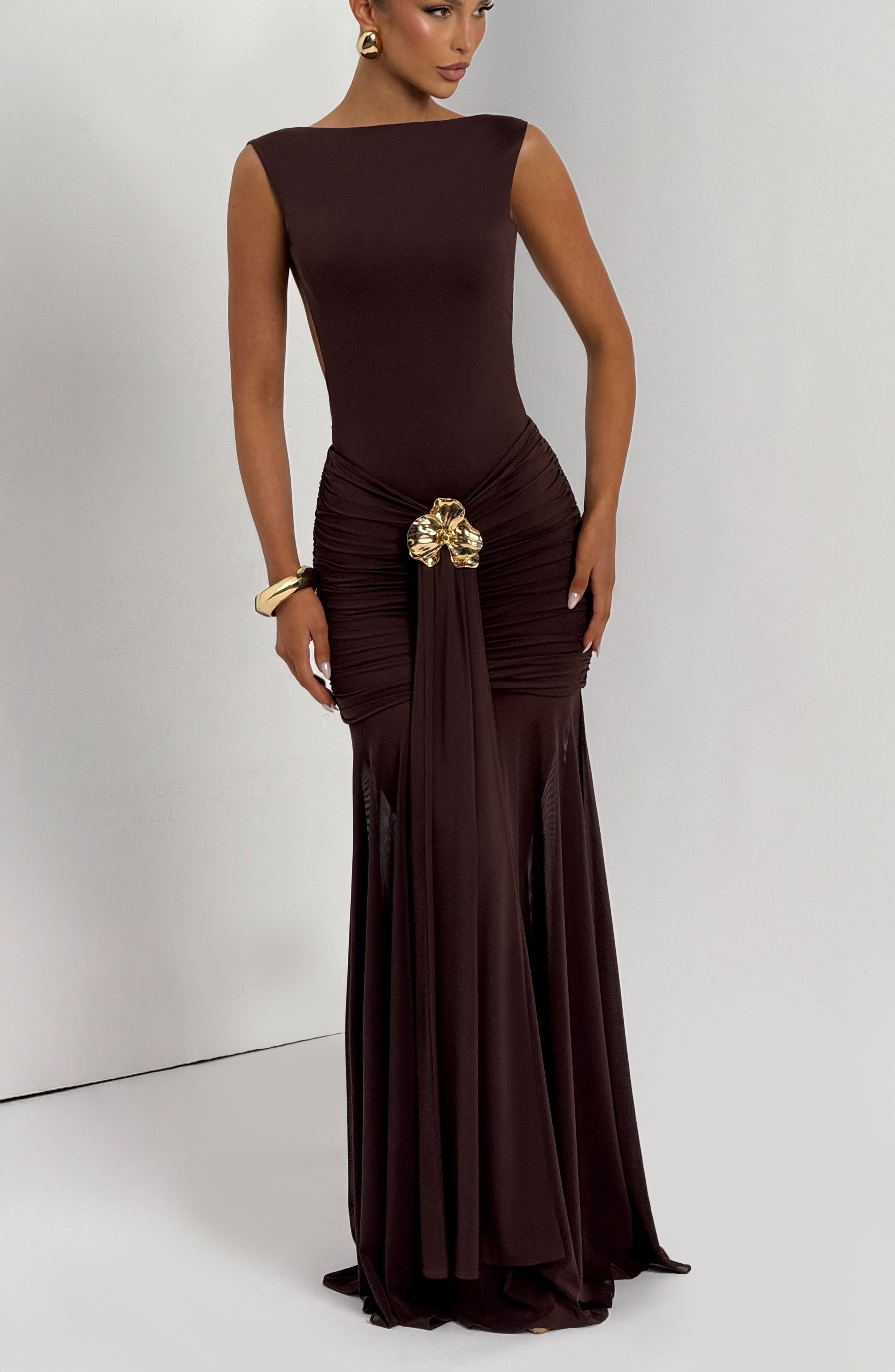 Fae Maxi Skirt - Plum Brown Skirt Babyboo Fashion Premium Exclusive Design