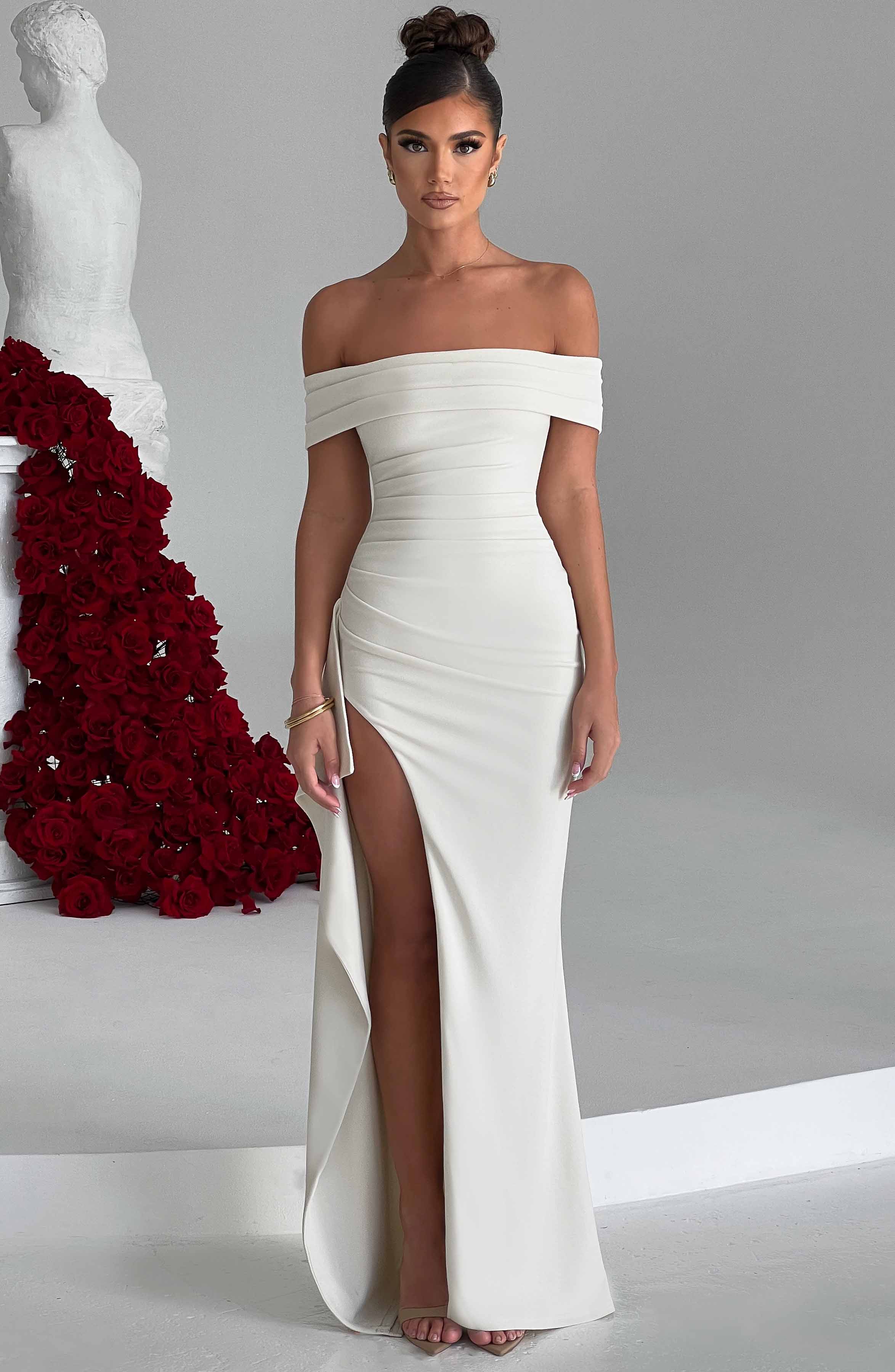 Joyce Maxi Dress - Ivory Dress Babyboo Fashion Premium Exclusive Design